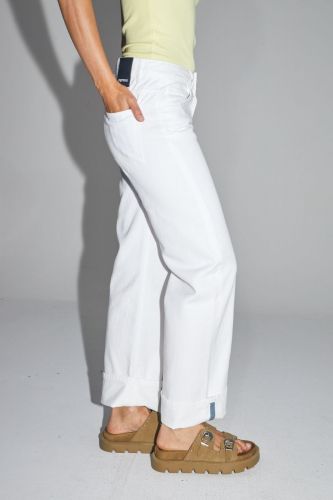 Jeans blanc avec revers IMPREVU | Marine