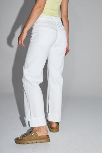 Jeans blanc avec revers IMPREVU | Marine