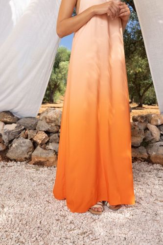 Maxi robe tie & dye orange IMPREVU | Marine