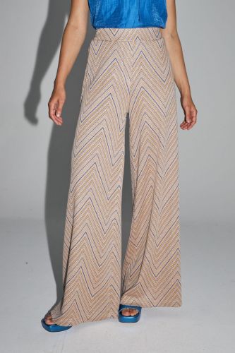 Pantalon en tricot zigzag IMPREVU | Marine