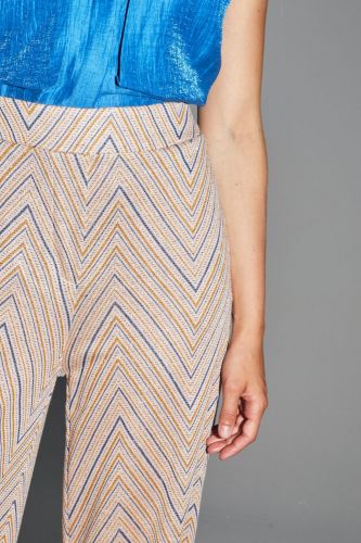 Pantalon en tricot zigzag IMPREVU | Marine