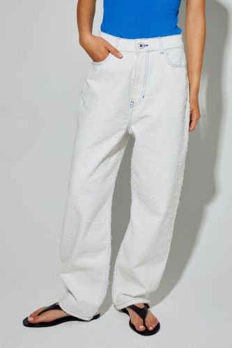 Imprévu pantalon Blanc femmes (Jeans baloon blanc gratté  - 0801R01 ROXY jeans structuré) - Marine | Much more than shoes
