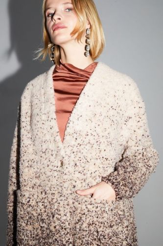 Imprévu manteau Beige femmes (Manteau long bouclette bicolore beige/bo - 3H251649109 beige/bordeaux) - Marine | Much more than shoes