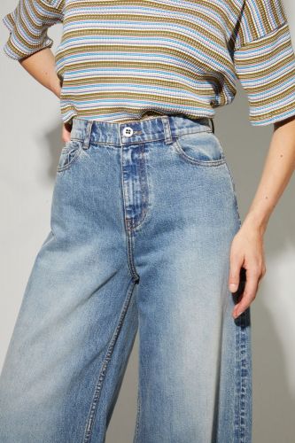 Imprévu pantalon Jeans femmes (Maxi jambes cuisses délavées - LEX2 ) - Marine | Much more than shoes