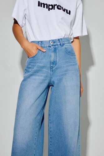 Imprévu pantalon Bleu femmes (palazzo jeans - 0801SW2) - Marine | Much more than shoes
