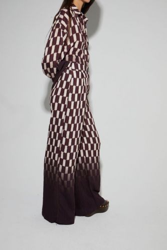 Pantalon en damier chocolat dégradé IMPREVU | Marine