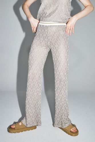 Pantalon en tricot géométriques IMPREVU | Marine