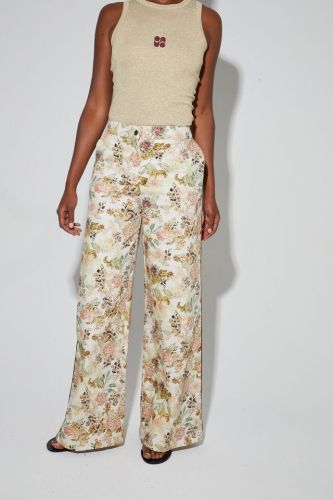 Pantalon floral vintage IMPREVU | Marine