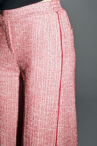 Pantalon en tricot rouge & blanc IMPREVU | Marine