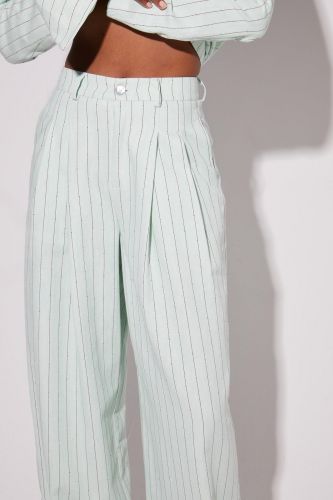 Imprévu pantalon Vert femmes (Pantalon vert d'eau ligné - 030207 ELSA) - Marine | Much more than shoes