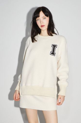 Imprévu sweat  Ecru femmes (Preppy teddy sweat I - SWPREP1 crème) - Marine | Much more than shoes