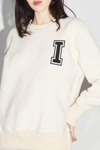 Imprévu sweat  Ecru femmes (Preppy teddy sweat I - SWPREP1 crème) - Marine | Much more than shoes