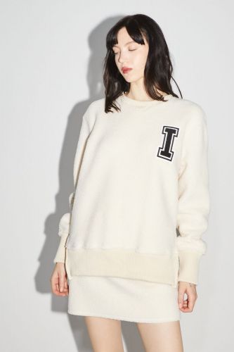 Imprévu sweat  Ecru femmes (Preppy teddy sweat I - SWPREP1 crème) - Marine | Much more than shoes