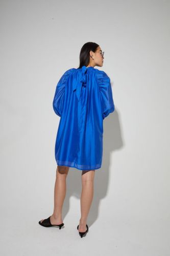 Imprévu robe Bleu vif femmes (Robe bleu bic - 20702 ILONA DRESS VOILE) - Marine | Much more than shoes