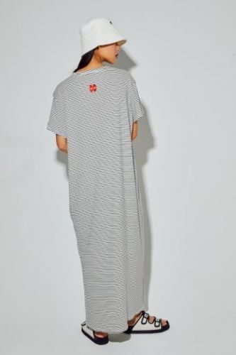 Robe longue rayée noir et blanc IMPREVU | Marine