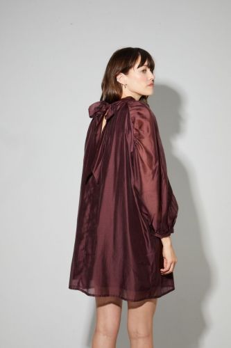 Imprévu robe Brun femmes (Robe marron voile - ILONA DRESS VOILE brun) - Marine | Much more than shoes