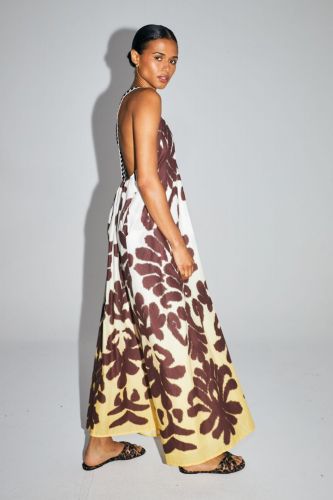 Robe longue dos nu IMPREVU | Marine