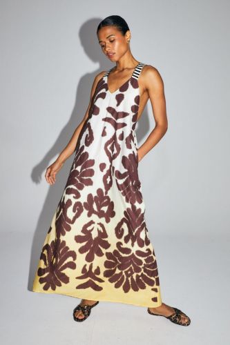 Robe longue dos nu IMPREVU | Marine