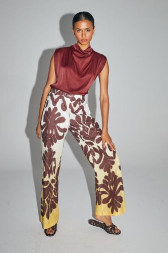 Pantalon imprimé brun IMPREVU | Marine