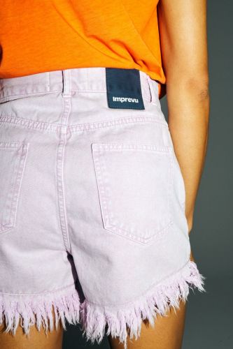Imprévu short Rose femmes (short frangé - 03SH04 ) - Marine | Much more than shoes