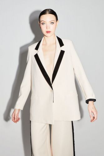 Imprévu blazer Beige femmes (Smoking ligne noir - 412641 De Font) - Marine | Much more than shoes