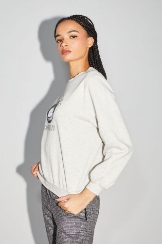 Sweat gris avec imprimé IMPREVU | Marine