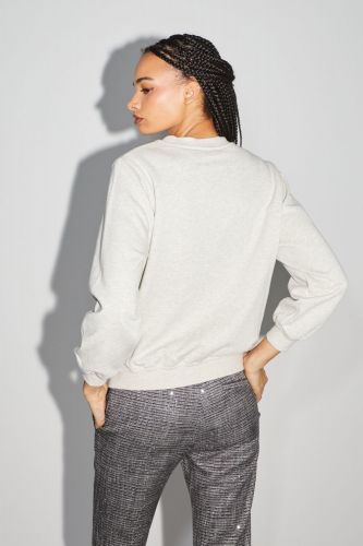 Sweat gris avec imprimé IMPREVU | Marine