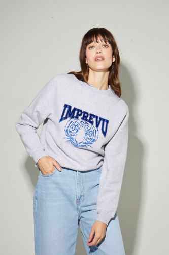 Imprévu sweat  Gris femmes (Sweat tiger bleu - 61792 gris chiné) - Marine | Much more than shoes