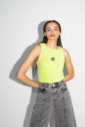 Imprévu top Jaune femmes (Tank top velours - TOPEV3 neon yellow) - Marine | Much more than shoes