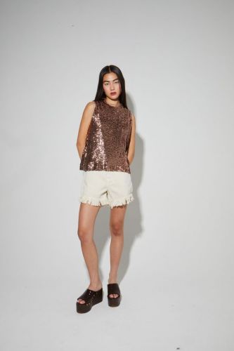 Top à sequins bronze IMPREVU | Marine