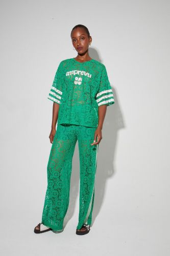 Imprévu tee-Shirt Vert femmes (Tshirt dentelle verte  - 21307 BILLY gazon vif) - Marine | Much more than shoes