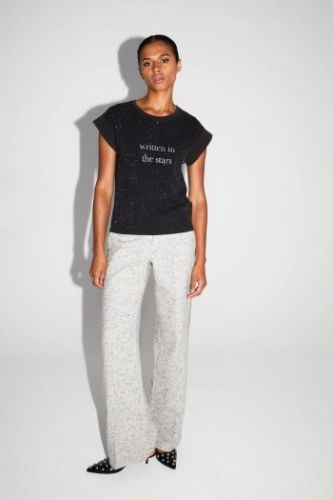 T-shirt noir étoiles 100% coton IMPREVU | Marine