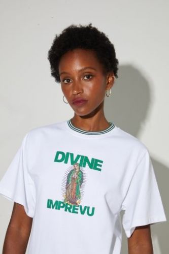 Imprévu tee-Shirt Blanc femmes (Tshirt vierge marie - 061097D COLETTE DIVINE ) - Marine | Much more than shoes