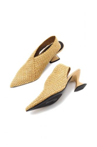 Slingbacks pointue tressée beige JEANNOT | Marine
