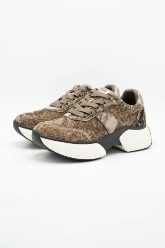 Baskets en velours taupe et militaire JEANNOT | Marine