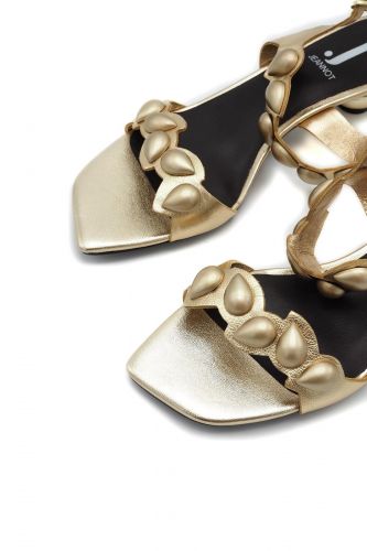 Sandale or grain de café talon boule JEANNOT | Marine