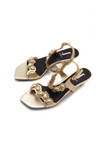 Sandale or grain de café talon boule JEANNOT | Marine