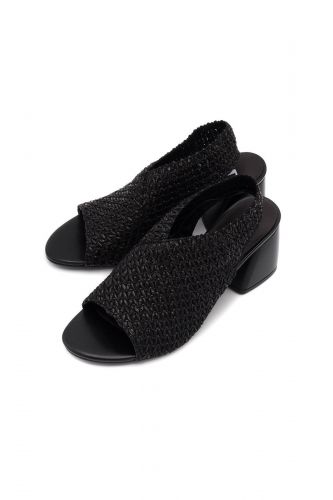 Sandale tressée à talon noire JEANNOT | Marine