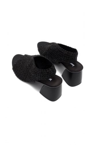 Sandale tressée à talon noire JEANNOT | Marine