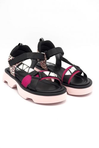 Sandale sportive noire & rose JEANNOT | Marine