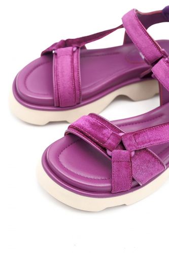 Sandales en velours violet JEANNOT | Marine
