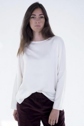 Blouse soyeuse écru JEFF | Marine