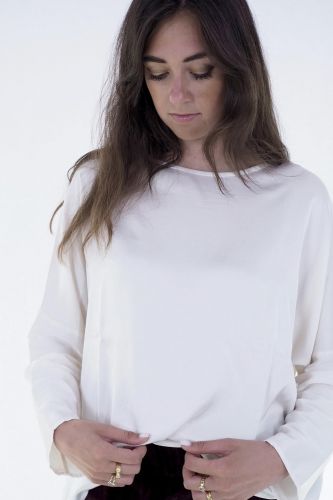 Blouse soyeuse écru JEFF | Marine