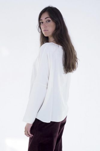 Blouse soyeuse écru JEFF | Marine