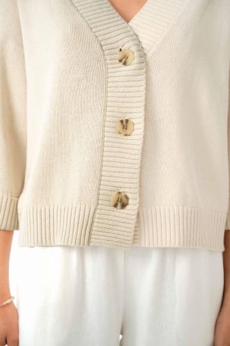 Cardigan beige JEFF | Marine