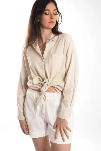 Chemise en lin beige JEFF | Marine
