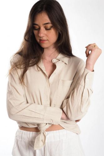 Chemise en lin beige JEFF | Marine