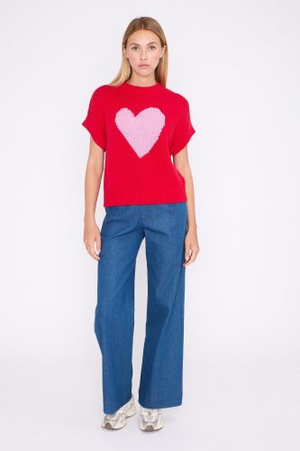 Pull débardeur rouge au coeur tendre JEFF | Marine