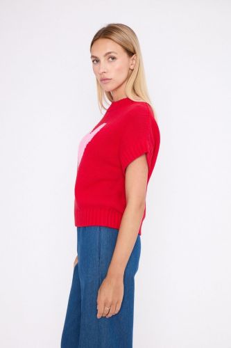 Pull débardeur rouge au coeur tendre JEFF | Marine