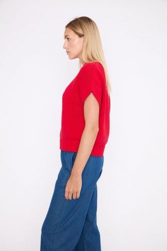 Pull débardeur rouge au coeur tendre JEFF | Marine